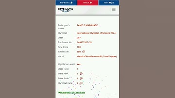 SILVERZONE SCIENCE RESULT 2024-25/INTERNATIONAL OLYMPIAD OF SCIENCE RESULT