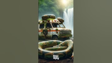 AI Nature Exploration | Abandoned Ambulance #shorts #trending #wow #jungle #river #waterfall