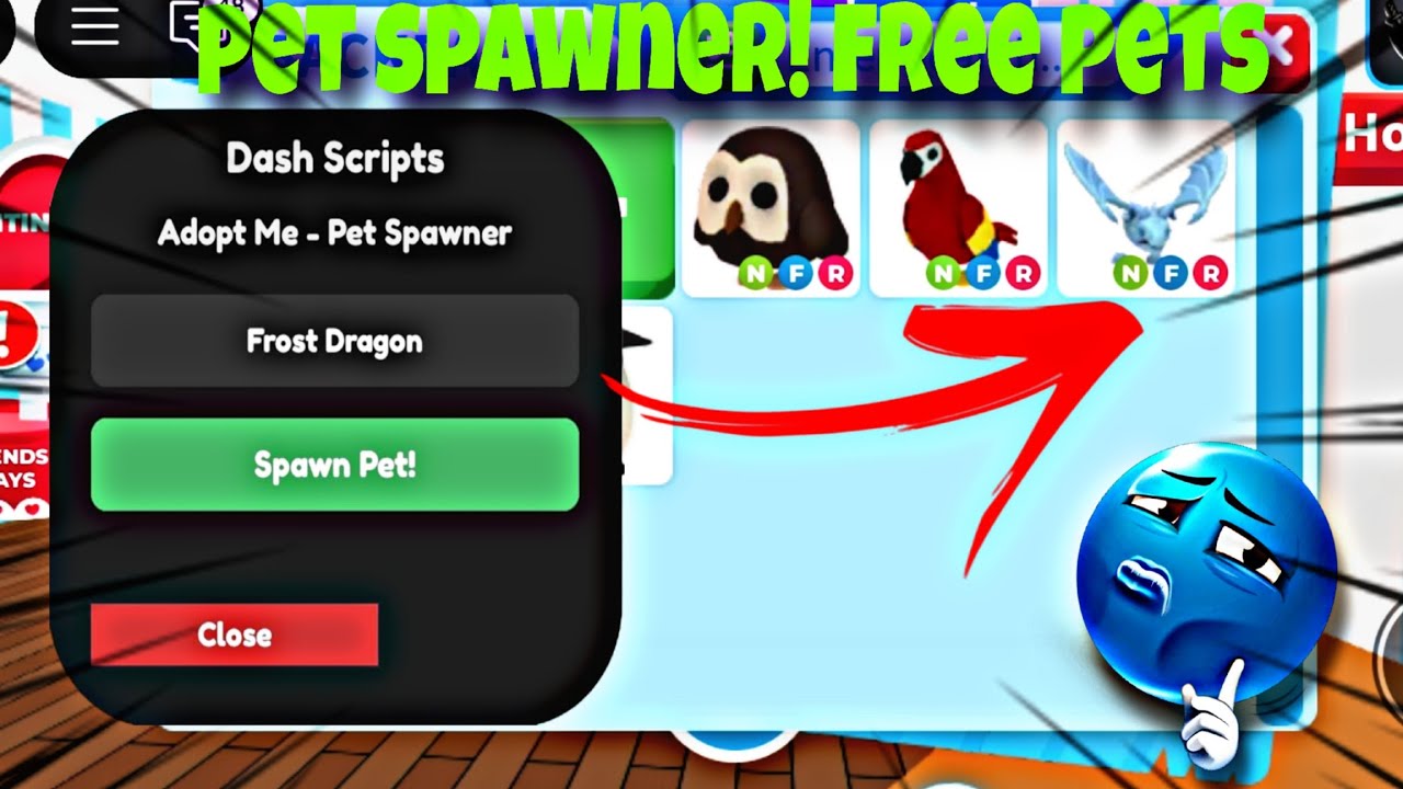 Roblox adopt me pet spawner script spawn any pets pet spawner gui