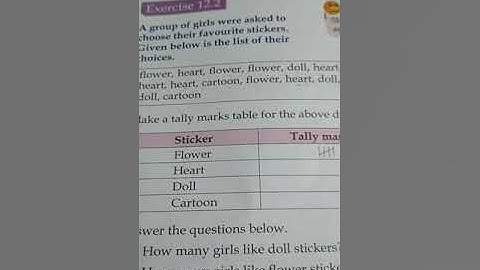 CLASS 3 MATHS.. CHAPTER 12 DATA HANDLING .. EXERCISE 12.2