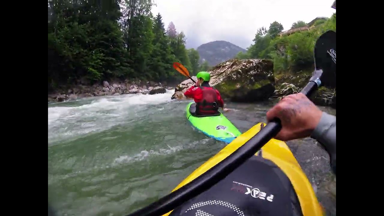 Kayaking the Slalom lines in Lofer
