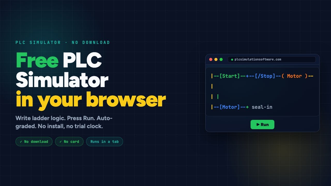 Free PLC Simulator — program a PLC in your browser