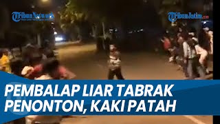 Penonton Tertabrak Pebalap Liar saat Menyeberang Jalan