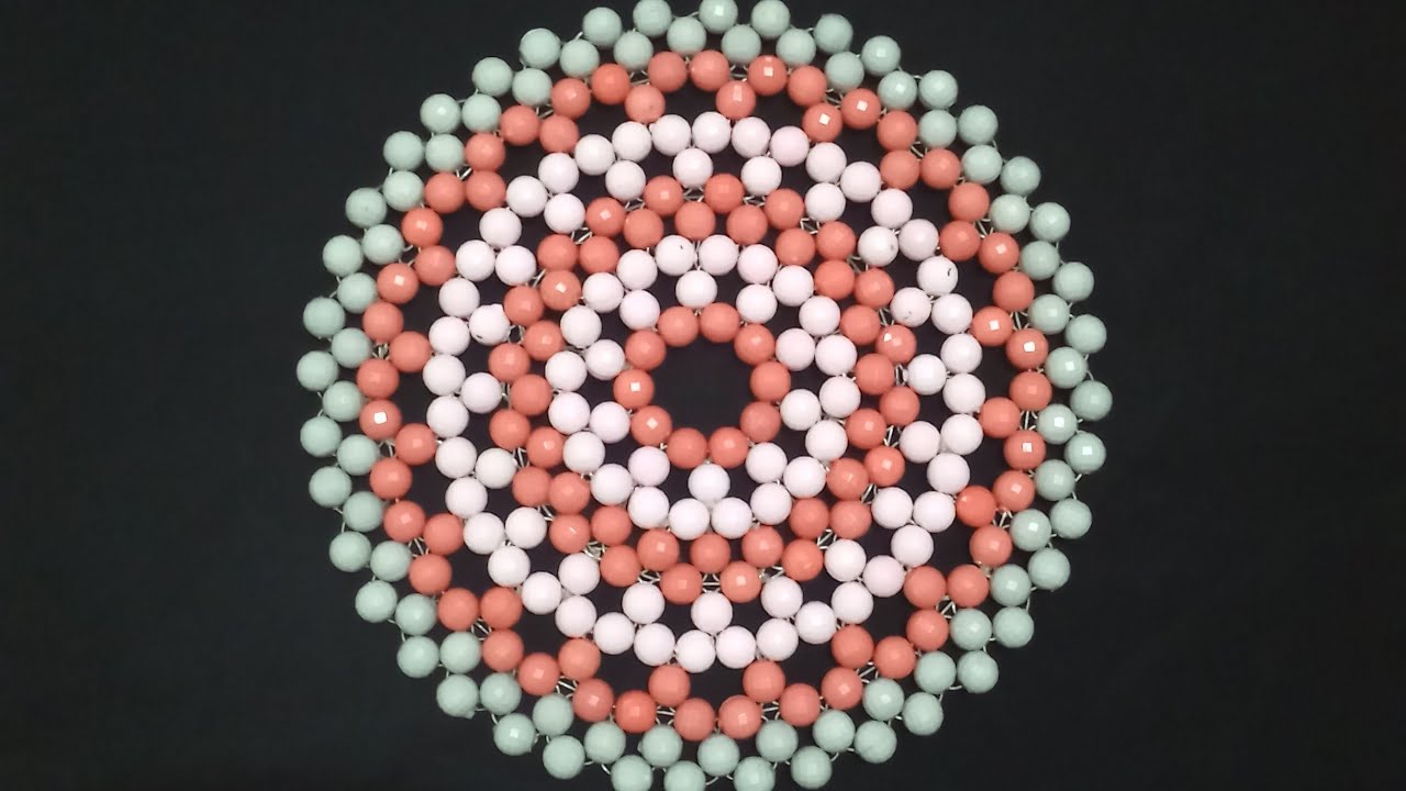 طريقة عمل مفرش دائري من الخرز