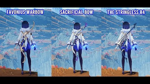 Yelan - Favonius Warbow vs Sacrificial Bow vs The Stringless - Weapon Comparison