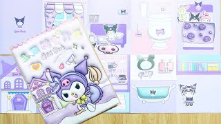 [Toy ASMR] Decorate Quiet House Kuromi books with cardboard stickers #paperdiy #sticker #decoration