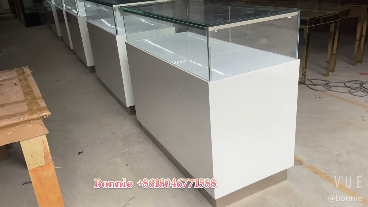 Secure Business Display Counter 4x2x3ft 2-Layer With Lock and Safe