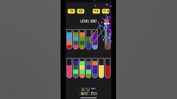 Water Sort puzzle level 1287 | AYU Gamester #shorts