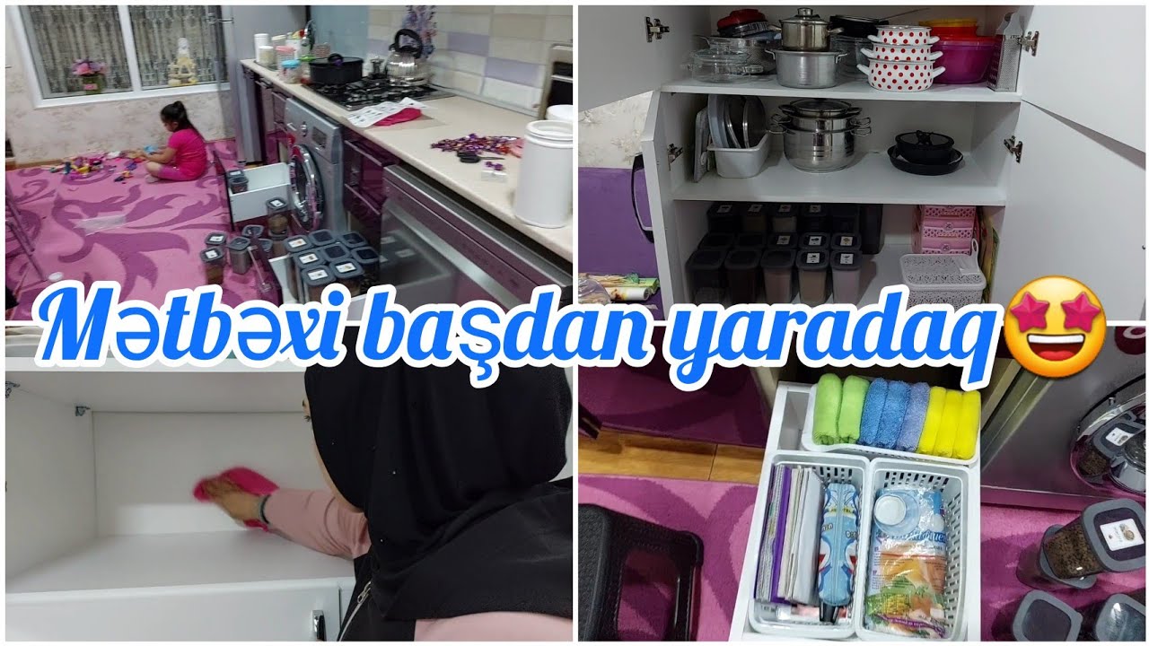 Mətbəximi bu halda görməmişdiz🥵 Düzənləmə/Təmizlik/Motivasiya/Yer dəyişmə nə axtarsaz bu videoda👍