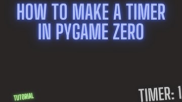 How to make a timer that is counting seconds | pygame zero