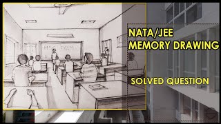 NATA/JEE-B.Arch Memory Drawing solved question |Perspective| Architecture Entrance Exam |Rough Book