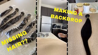 Business Vlog Ep. 5: Stuff Was Missing From My Order! | Making a Backdrop for Hair &amp; Wig Pictures