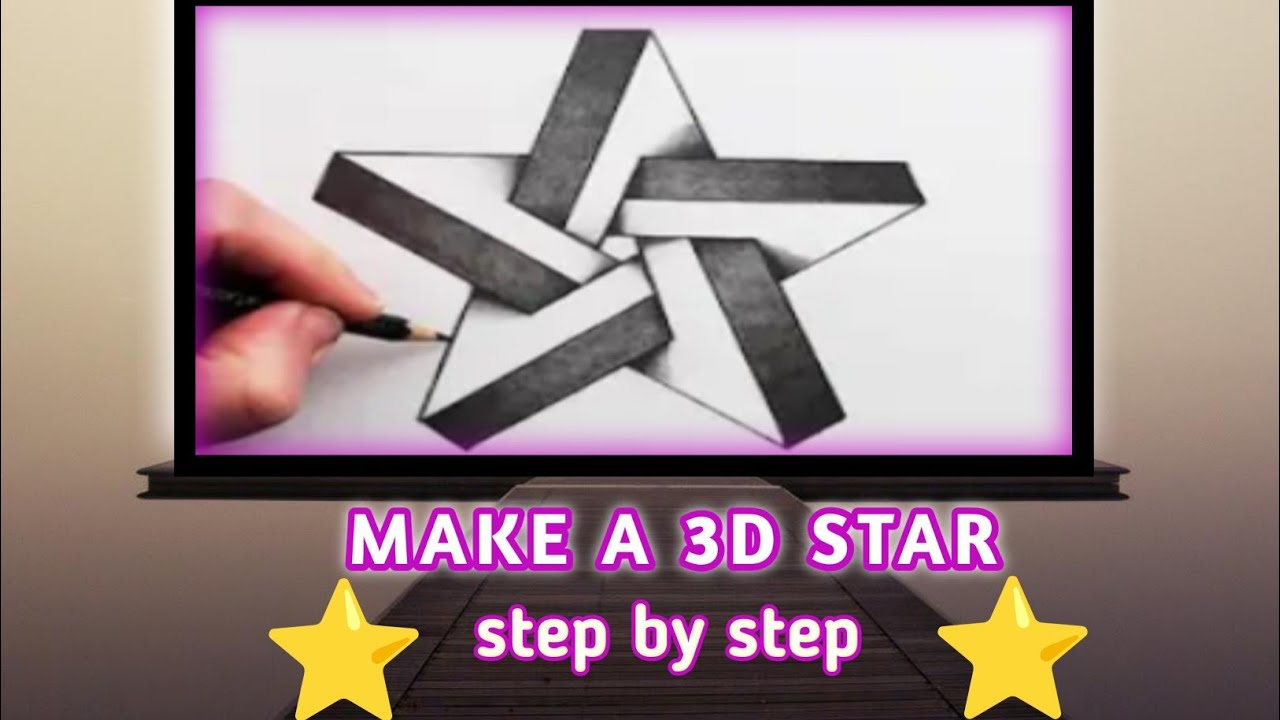 How To Make A 3D Star Step By Step// 3D Drawing - YouTube