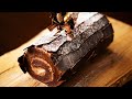 クリスマスケーキ「ブッシュ・ド・ノエル・ショコラ」の作り方 Christmas Chocolate Log Cake