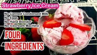 Strawberry Ice Cream Recipe | Strawberry Ice Cream Recipe at Home | Ice Cream Without Machine