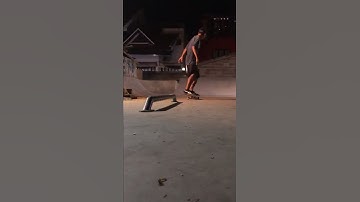 First time crooked grind on the round rail