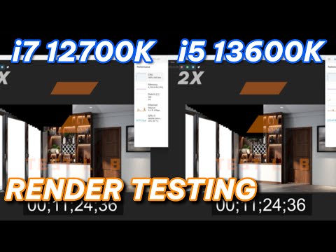 Core i7 12700K vs Core i5 13600K Render Vray Sketchup
