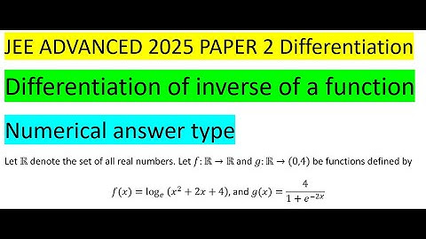 #jeeadvanced 2025 #paper2 #solution #pyq Let f:R→R and g:R→(0,4) be functions defined byf(x)=log