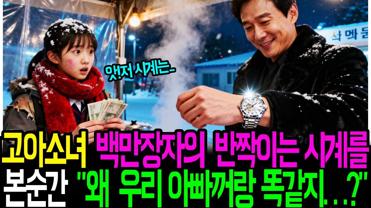 고아소녀 백만장자의 반짝이는 시계를 본순간 