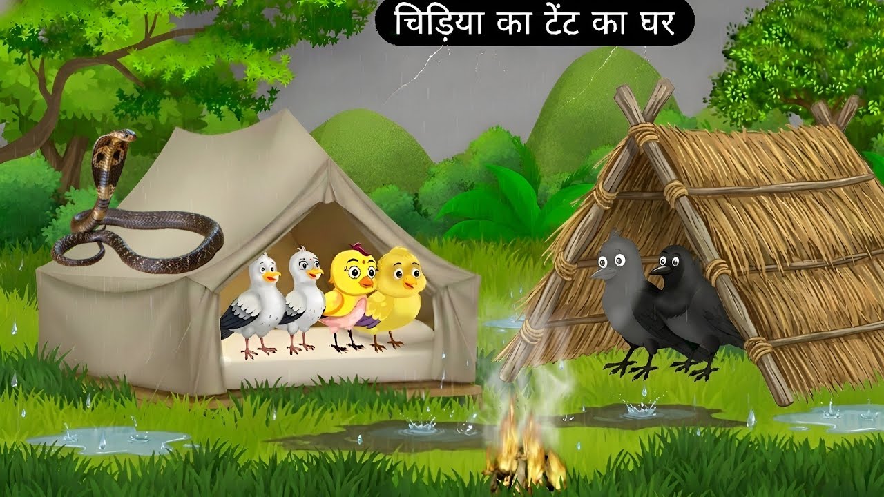 चिड़िया का तंबू वाला घर | Chidiya Wala Cartoon | Kalu Kauwa Story | Chidiya Cartoon | Moral Stories