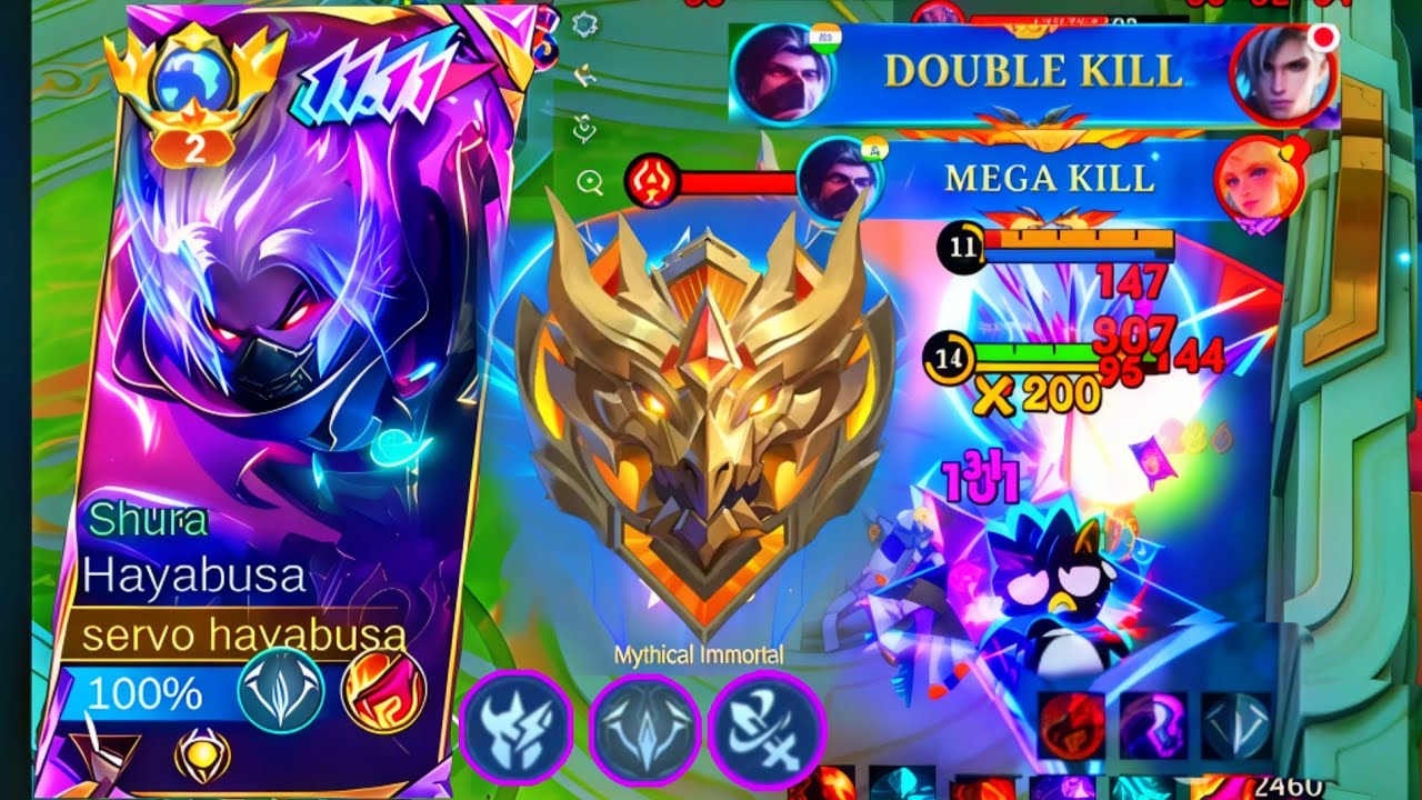 HAYABUSA GAMEPLAY IN RANKED WITH DOUBLE 11.11SKIN 💪