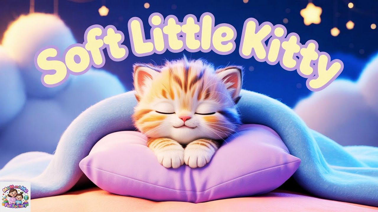 🐱 Soft Little Kitty Song 🌙 | Gentle Lullaby for Kids | Calm & Cozy Bedtime Music