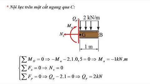 Sức bền vật liệu, nội lực trên mặt cắt ngang, vi du 6