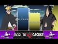 BORUTO Uzumaki VS SASUKE Uchiha POWER LEVELS 🔥 (Naruto + Boruto)