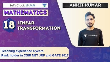 Linear Transformation | Mathematics for IIT JAM 2021 | Ankit Kumar