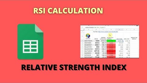 RSI calculation in GOOGLE SHEET