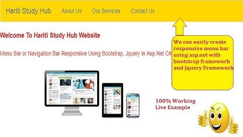 Best Way to Create Responsive Menu Bar with BootStrap, Jquery in Asp.Net C# | Hindi | Free Classes