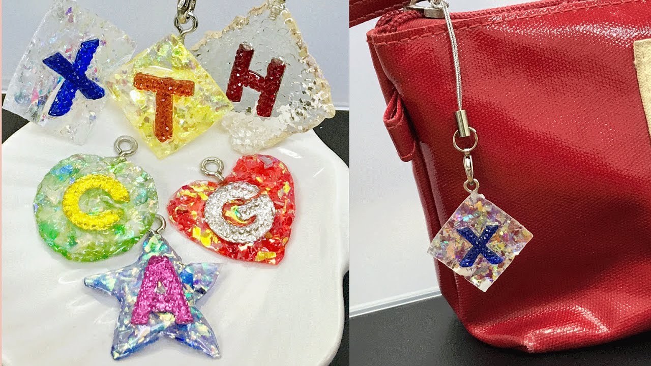 UVレジン 100均】カラフルなキーホルダー作ってみました！【初心者