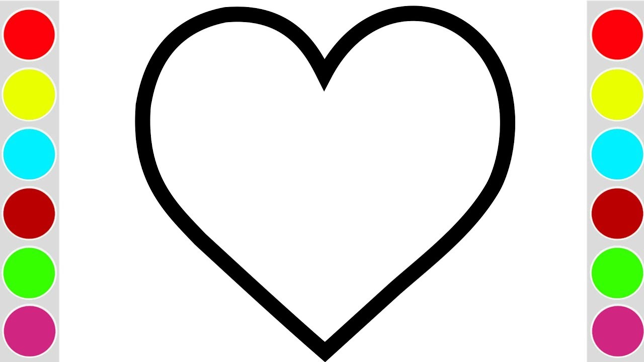 How To Draw Heart With Multiple Color Heart Coloring Pages Kids Color Youtube