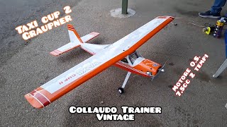 Collaudo Trainer vintage TAXI CUP II Graupner motore nitro O.S. 46 AX abc 7,5cc