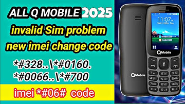 All China mobile imei change code || All Qmobile imei repair code Q 106 sl100 lite imei code