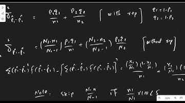 Properties of the Sampling Distribution for the Difference Between Sample proportions