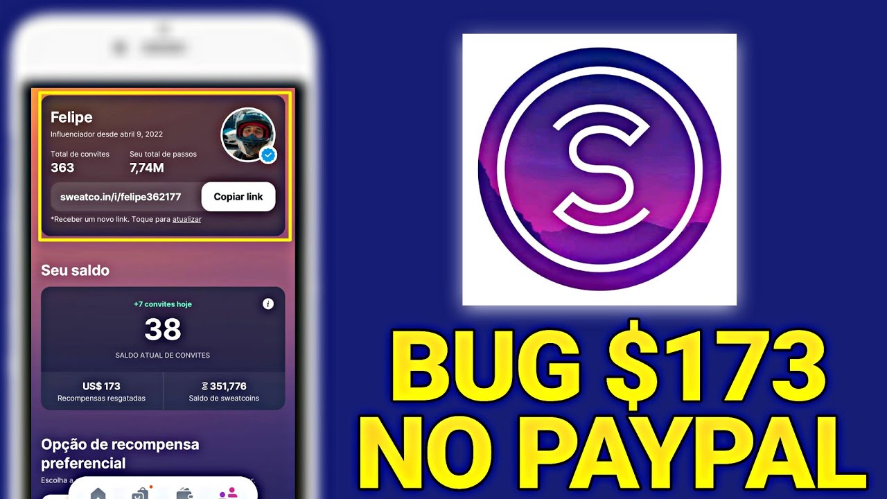 BUG SWEATCOIN 7.000.000 DE PASSOS – GANHE DINHEIRO NO PAYPAL CAMINHANDO