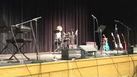 Cool 11-year-old girl drummer