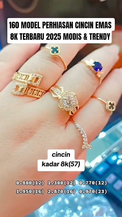 160 MODEL PERHIASAN CINCIN EMAS 8K TERBARU 2025 MODIS & TRENDY / LATEST GOLD RING DESIGN