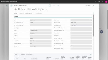 The Posted Purchase Documents - Microsoft Dynamics 365 Business Central