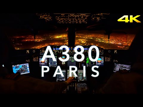 A380 NIGHT LANDING 4K