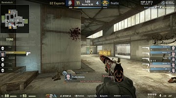 dennis insane USP Headshot ACE - fnatic vs G2 Esports CS:GO ESL Pro League Semifinal