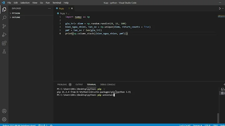 Cách sửa lỗi không import được gói numpy  trong Visual Studio Code python How to fix numpy package.