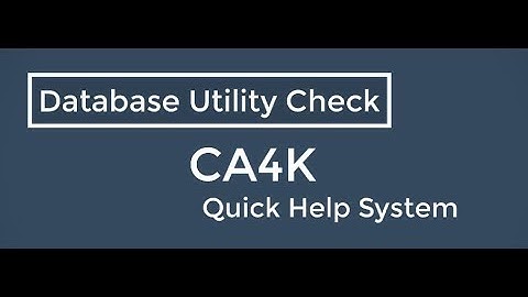 Database Utility Check