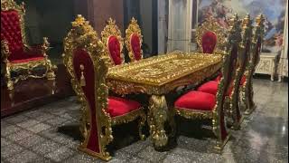Meja Makan Kayu Jati 6 Kursi Mewah Oval Bundar Ukiran Jepara Model Terbaru Modern