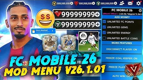 FC Mobile 26 MOD MENU v26.1.01 - Unlimited Money, Fc Points | FC MOBILE MOD APK 2025
