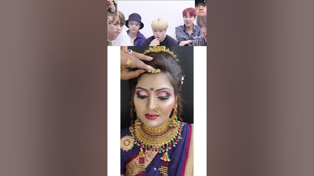 BTS REACTION meri mehaboobaa... song--navari makeup