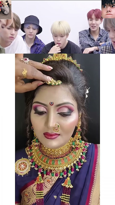 BTS REACTION meri mehaboobaa... song--navari makeup