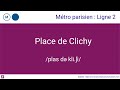 Comment prononce-t-on les stations de métro de la ligne 2 à Paris ?