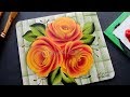 acrylic painting | painting tutorial | roses | step by step | diy